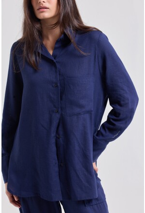 CAMISA SOCIAL CAMBRAIA MARINHO