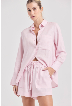 SHORT BOLSO CAMBRAIA ROSA