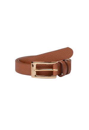 CINTO LB CARAMELO FIVELA DOURADA