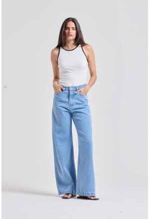 CALÇA NANDA JEANS CLARO