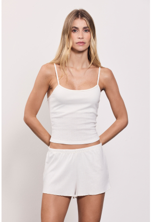 SHORT TRÉGUA TRAMA OFFWHITE