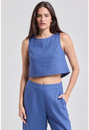 BLUSA MARINA LINHO AZUL