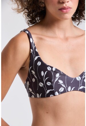 TOP ONDA PRETO TULIPAS