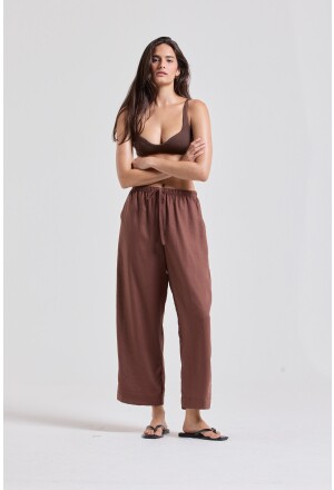 CALÇA PAULA CAMBRAIA MARROM