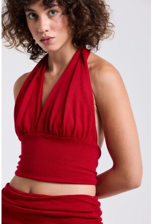 BLUSA FRENTE ÚNICA TRICOT VERMELHO