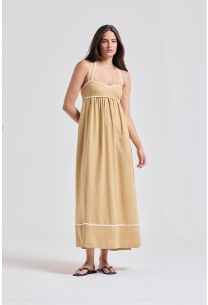 VESTIDO AMARRAÇÃO BOLSO CARAMELO