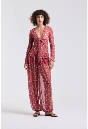 BLUSA AMARRAÇÃO TULE VERMELHO