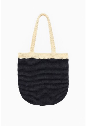 BOLSA LERU RÁFIA CREME/MARINHO