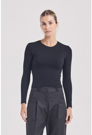 BLUSA MANGA RIBANA PRETO