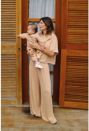 T-SHIRT SERENA FLANELADA BEGE