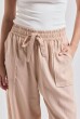 CALÇA RETA BOLSO CAMBRAIA BEGE