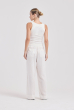 CALÇA RETA BOLSO CAMBRAIA OFFWHITE