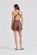 SHORT BOLSO CAMBRAIA MARROM