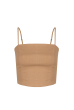 BLUSA RECORTES LINHO CARAMELO