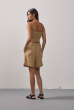 BLUSA RECORTES LINHO CARAMELO
