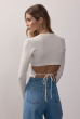 BLUSA DECOTE COSTAS AMARRAÇÃO CANELADA OFFWHITE