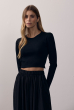 BLUSA DECOTE COSTAS AMARRAÇÃO CANELADA PRETO