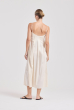 VESTIDO MIDI PREGAS AVEIA
