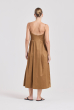 VESTIDO MIDI PREGAS MARROM