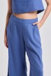 CALÇA BABADOS LINHO AZUL