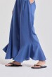 CALÇA BABADOS LINHO AZUL