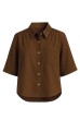CAMISA BOLSOS CAMBRAIA MARROM
