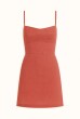 VESTIDO COSTAS AMARRAÇÃO LINHO TELHA