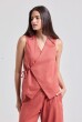BLUSA TRANSPASSE LINHO TELHA