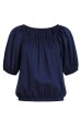 BLUSA FRANZIDA COTTON MARINHO