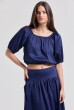 BLUSA FRANZIDA COTTON MARINHO