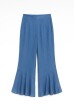 CALÇA BABADOS LINHO AZUL