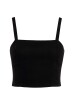 BLUSA ALÇA RECORTES LINHO PRETO