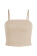 BLUSA ALÇA RECORTES LINHO AREIA