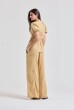 BLUSA DECOTE AMARRAÇÃO CAMBRAIA CARAMELO