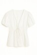 BLUSA DECOTE AMARRAÇÃO CAMBRAIA OFFWHITE
