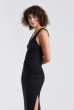 VESTIDO FENDAS TRICOT PRETO