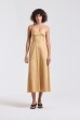 VESTIDO CORPETE MIDI CARAMELO