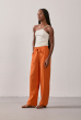 CALÇA RETA BOLSO CAMBRAIA LARANJA