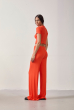 BLUSA CROPPED VAZADA CANELADA LARANJA