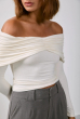 BLUSA OMBRO A OMBRO FRANZIDA OFFWHITE