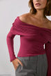 BLUSA OMBRO A OMBRO FRANZIDA VINHO