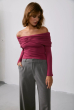 BLUSA OMBRO A OMBRO FRANZIDA VINHO