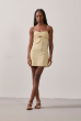 VESTIDO MINI LINHO CROCHET PIPA BEGE