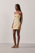 VESTIDO MINI LINHO CROCHET PIPA BEGE