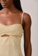 VESTIDO MINI LINHO CROCHET PIPA BEGE
