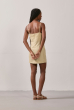 VESTIDO MINI LINHO CROCHET PIPA BEGE