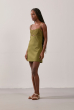 VESTIDO MINI LINHO CROCHET PIPA VERDE