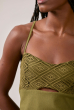 VESTIDO MINI LINHO CROCHET PIPA VERDE