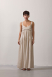 VESTIDO RODADO CAMBRAIA AREIA