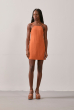 VESTIDO MINI DECOTE QUADRADO LARANJA